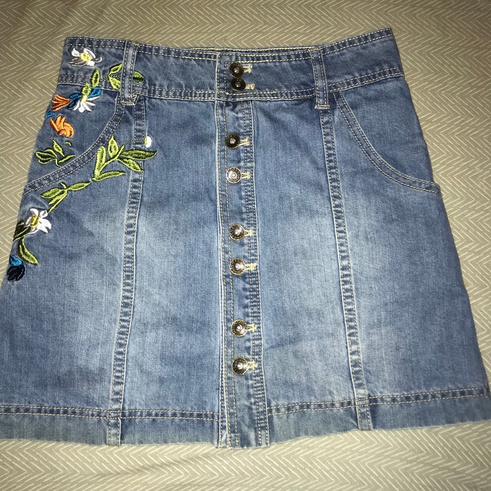 Free People denim mini skirt